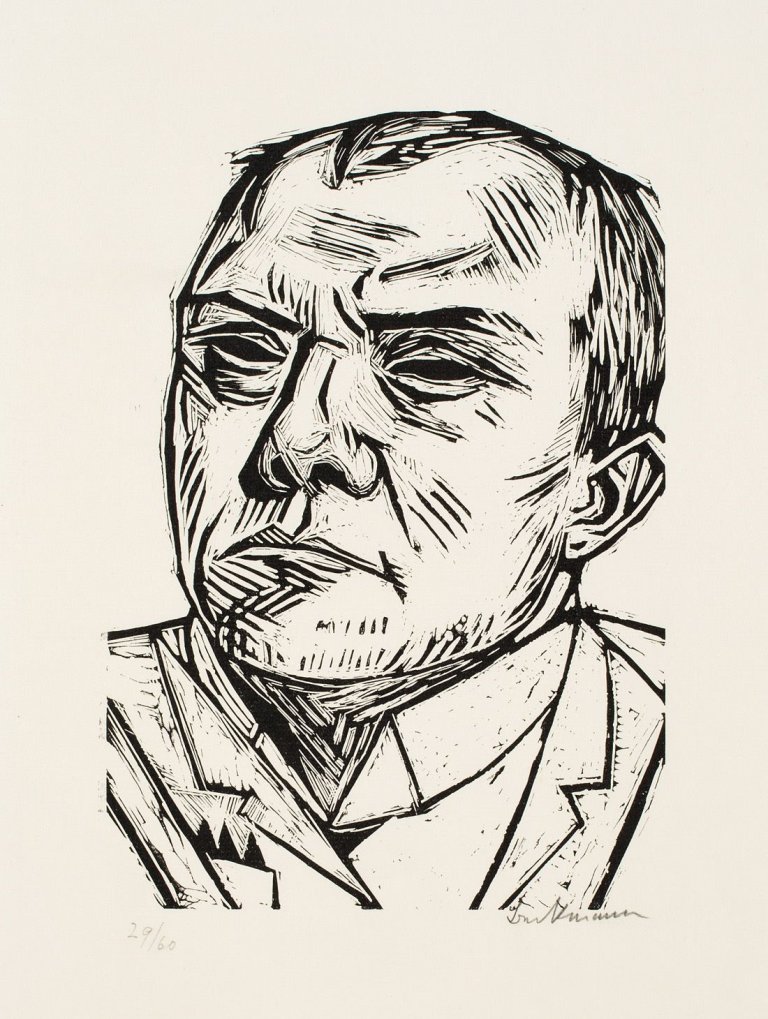 Auf diesem Bild ist das folgende Kunstwerk zu sehen: Max Beckmann. „Selbstbildnis“. 1922.