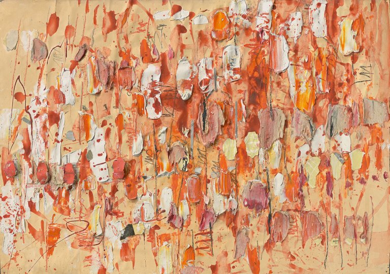 Auf diesem Bild ist das folgende Kunstwerk zu sehen: Gerhard Hoehme. Ohne Titel. 1959.