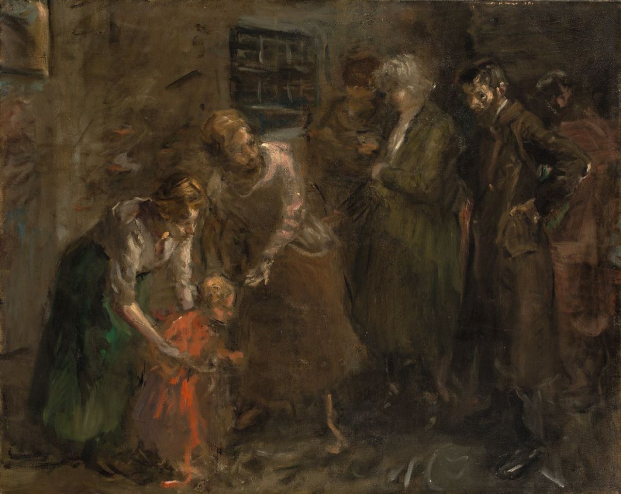 Auf diesem Bild ist das folgende Kunstwerk zu sehen: Fritz von Uhde. Studie zu „Und werdet wie die Kinder“ (Matthäus 18,3). Um 1884.