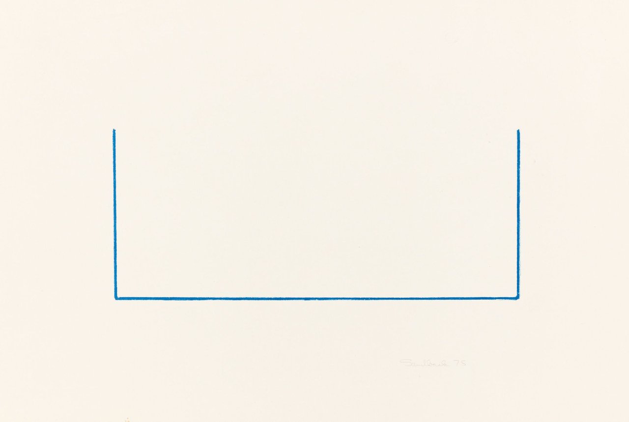 Auf diesem Bild ist das folgende Kunstwerk zu sehen: Fred Sandback. „Ohne Titel“. 1975.