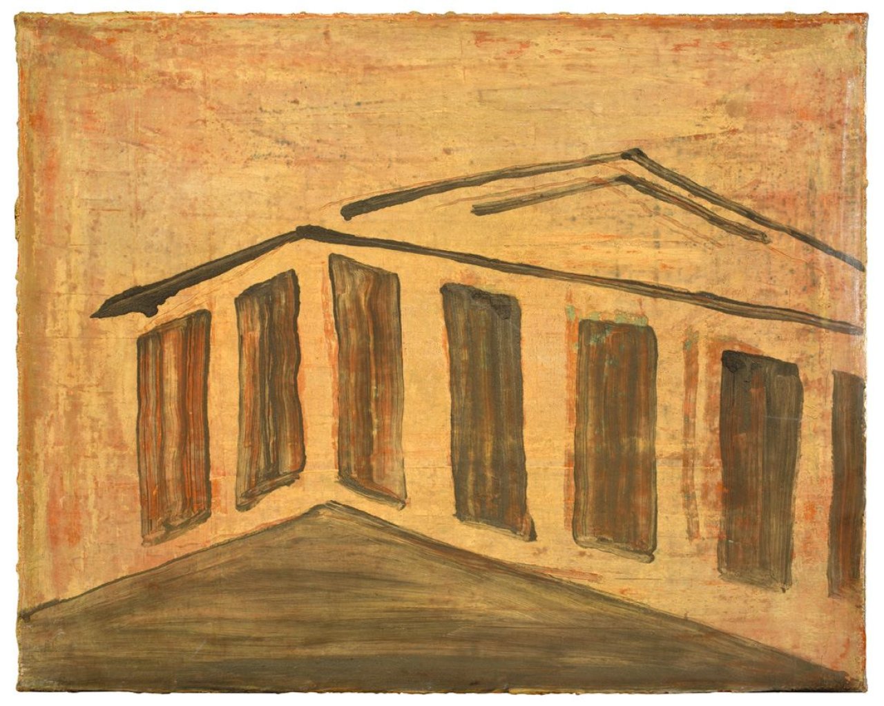 Auf diesem Bild ist das folgende Kunstwerk zu sehen: Norbert Schwontkowski. Feuertempel. 2002.
