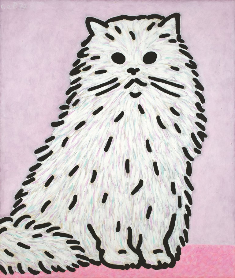 Auf diesem Bild ist das folgende Kunstwerk zu sehen: C.O. Paeffgen. Katze. 1977.