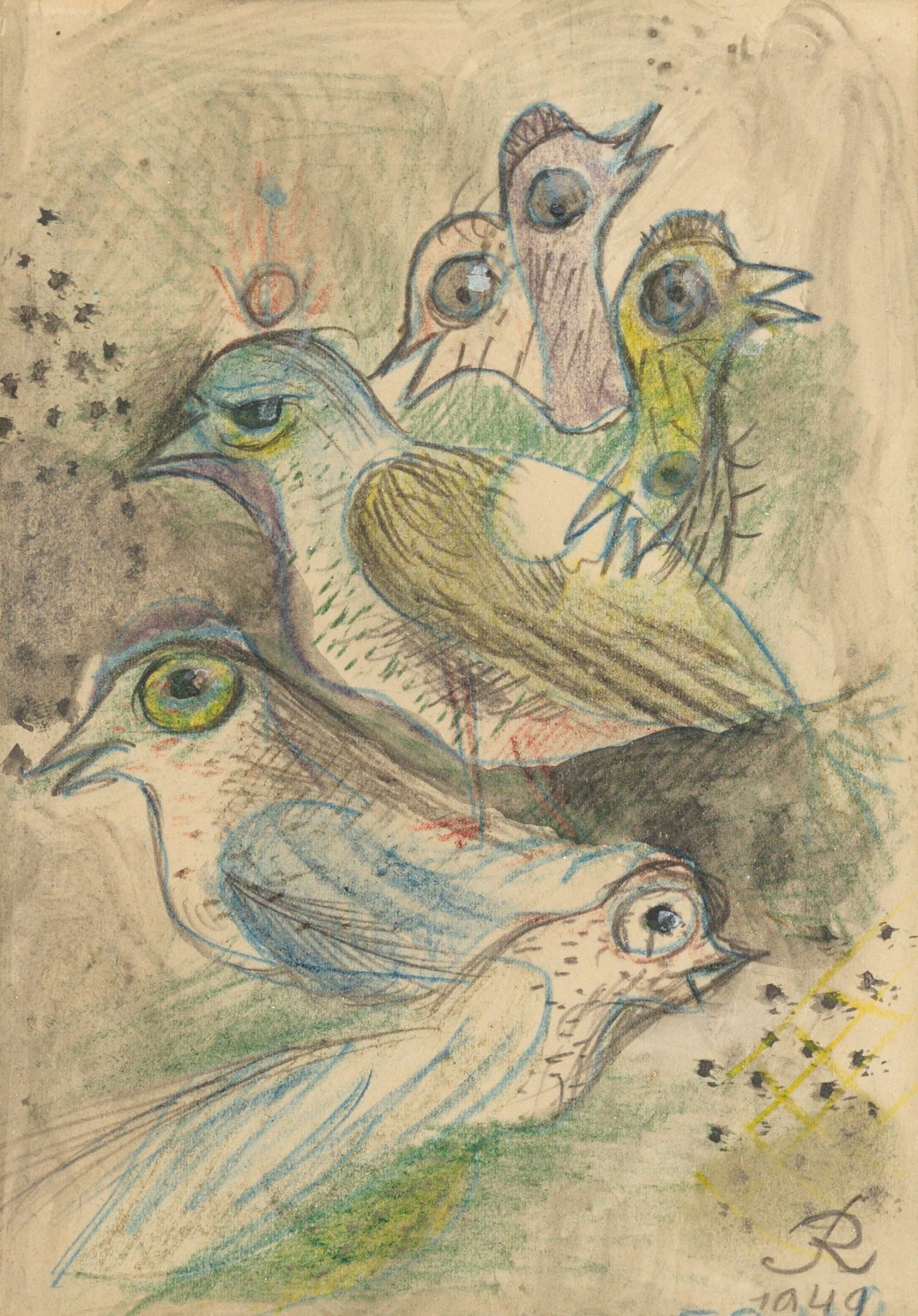 Auf diesem Bild ist das folgende Kunstwerk zu sehen: Hans Reichel. „Entstehung eines gelben Vogels“. 1949.
