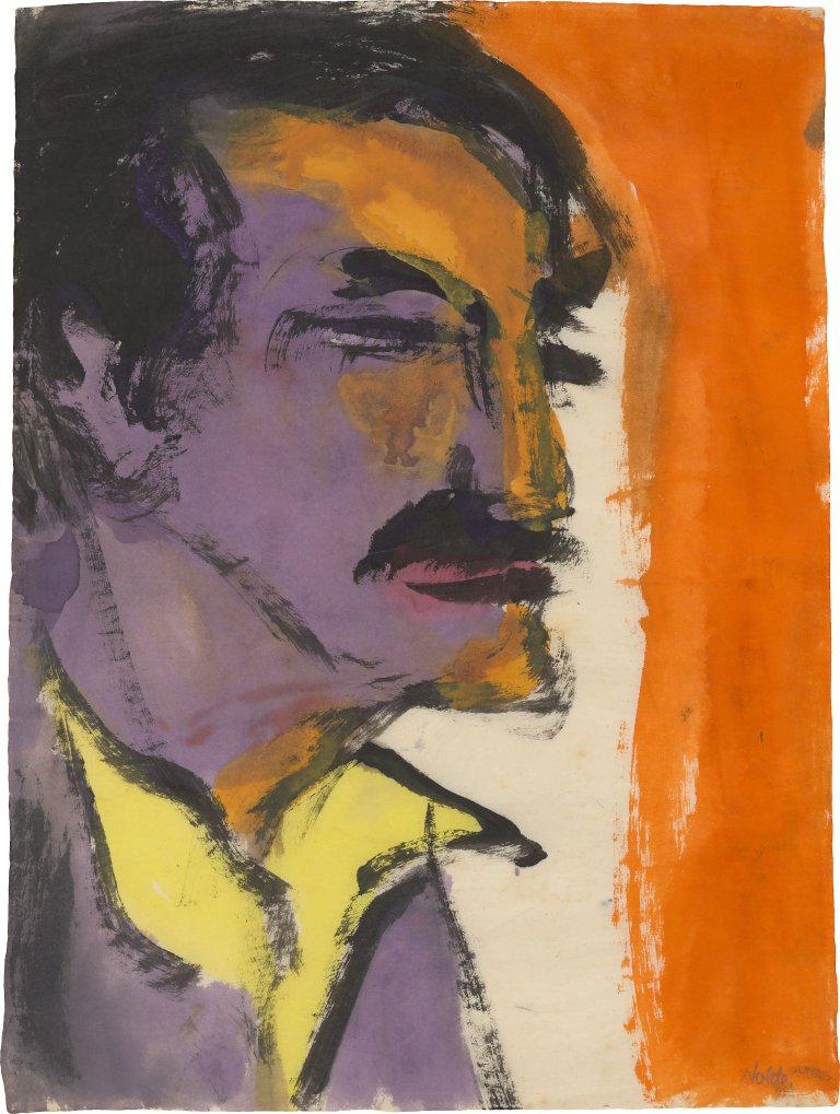 This picture shows the following artwork: Emil Nolde. ”Porträt Hermann Probst”. Before 1921.