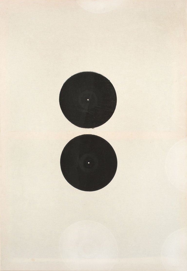 Auf diesem Bild ist das folgende Kunstwerk zu sehen: Walter Dahn. Vinyl.