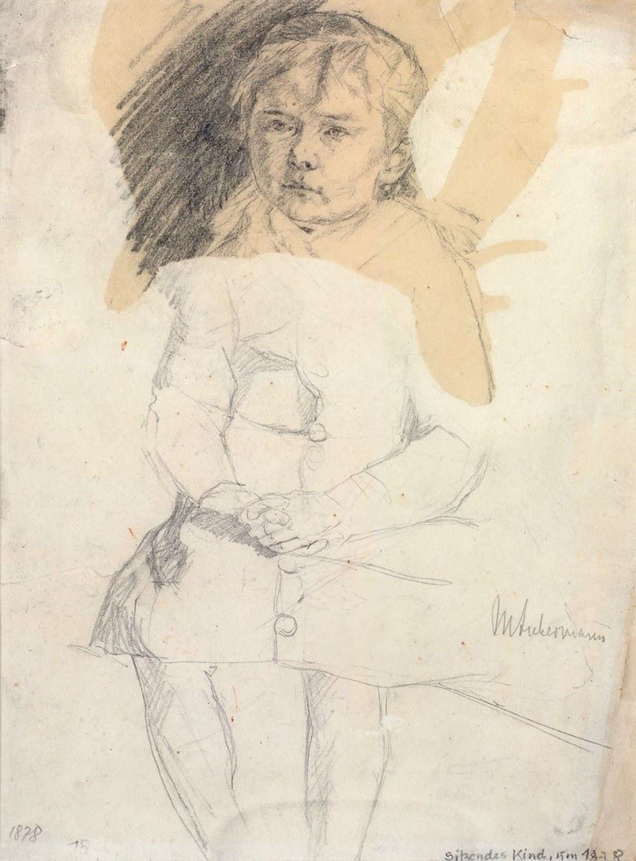 This picture shows the following artwork: Max Liebermann. Sitzendes Kind. Circa 1878.