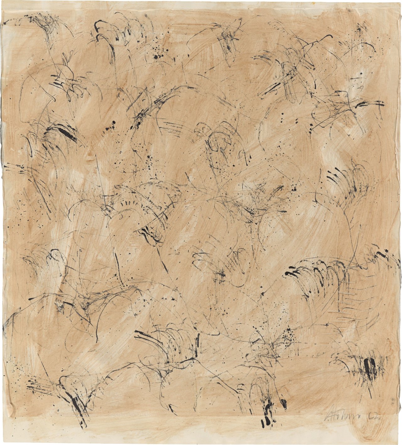 Auf diesem Bild ist das folgende Kunstwerk zu sehen: Gerhard Hoehme. Ohne Titel. 1962.