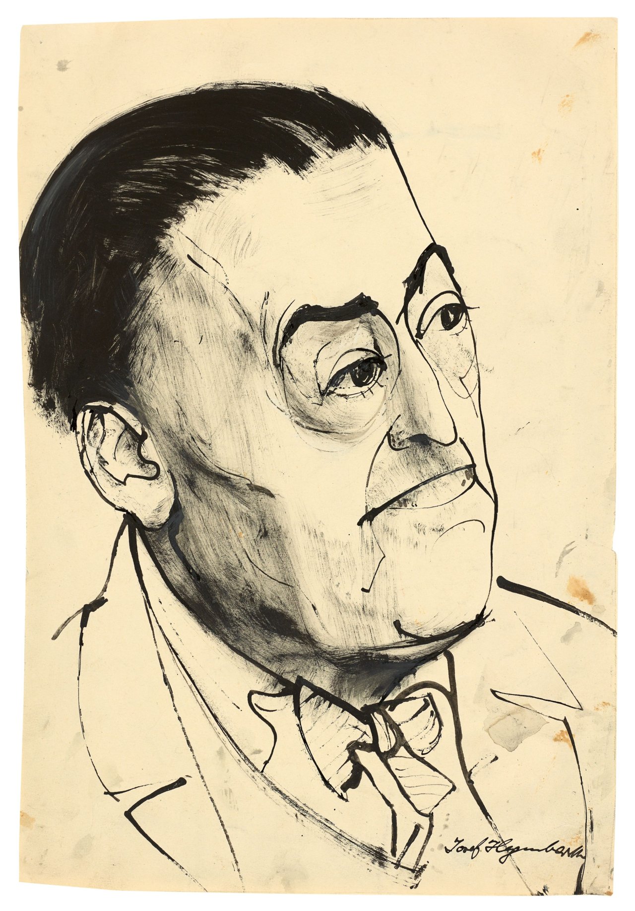 Auf diesem Bild ist das folgende Kunstwerk zu sehen: Josef Hegenbarth. „Männerkopf“. Um 1957.