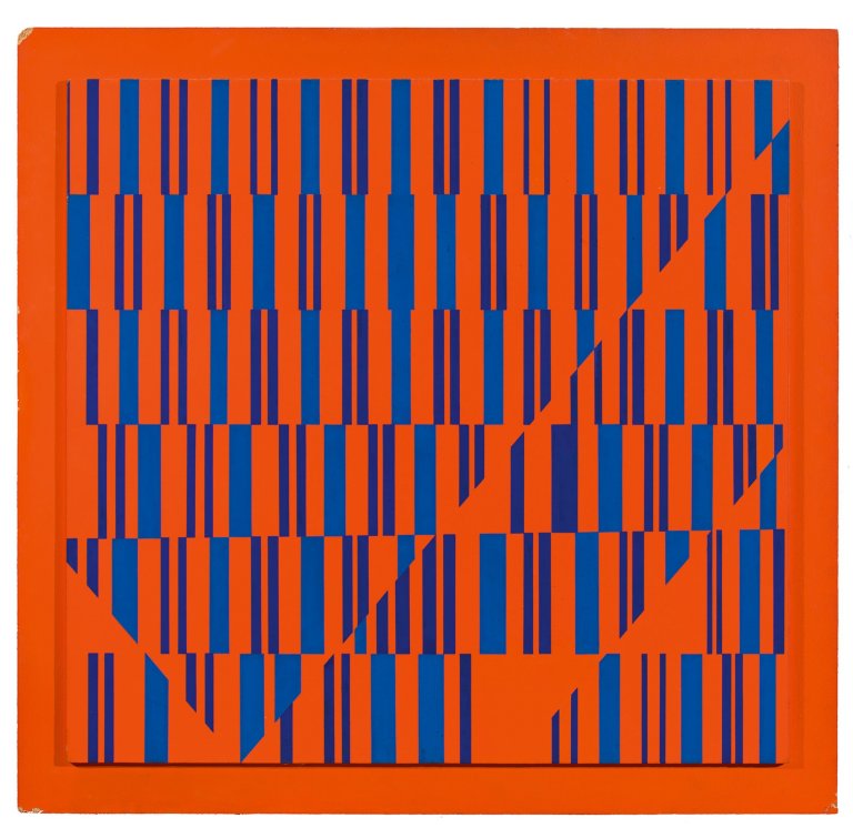 Auf diesem Bild ist das folgende Kunstwerk zu sehen: Günter Fruhtrunk. «champ dynamique». 1962.