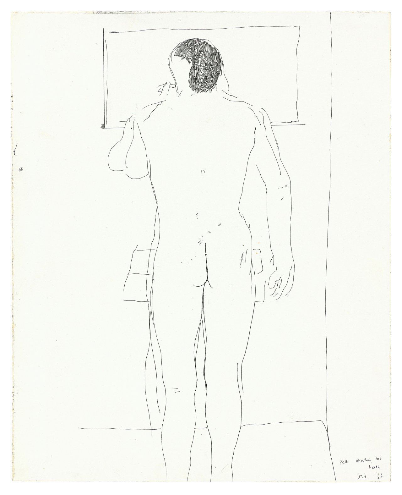 This picture shows the following artwork: David Hockney. ”Peter brushing his teeth”. 1966.