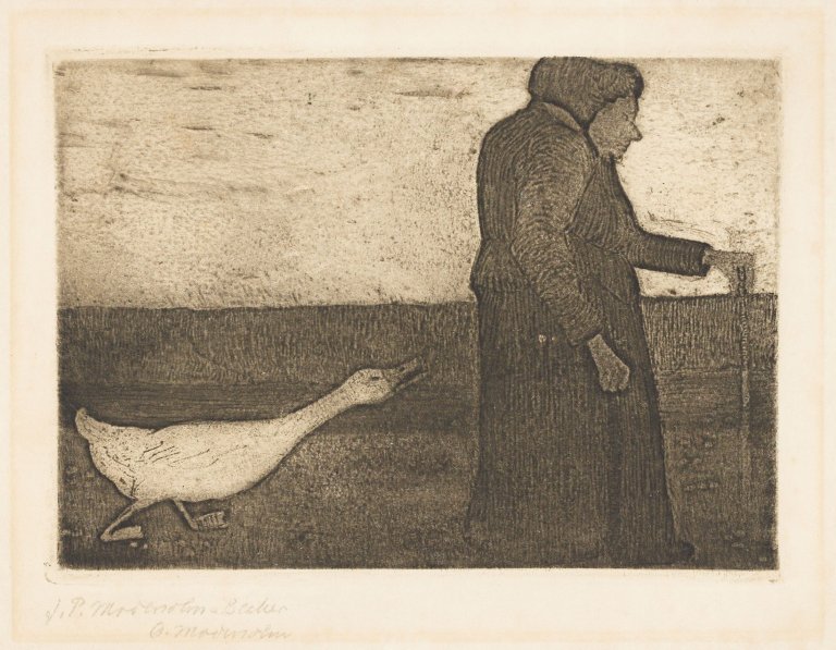 This picture shows the following artwork: Paula Modersohn-Becker. „Die Frau mit der Gans“. 1902.