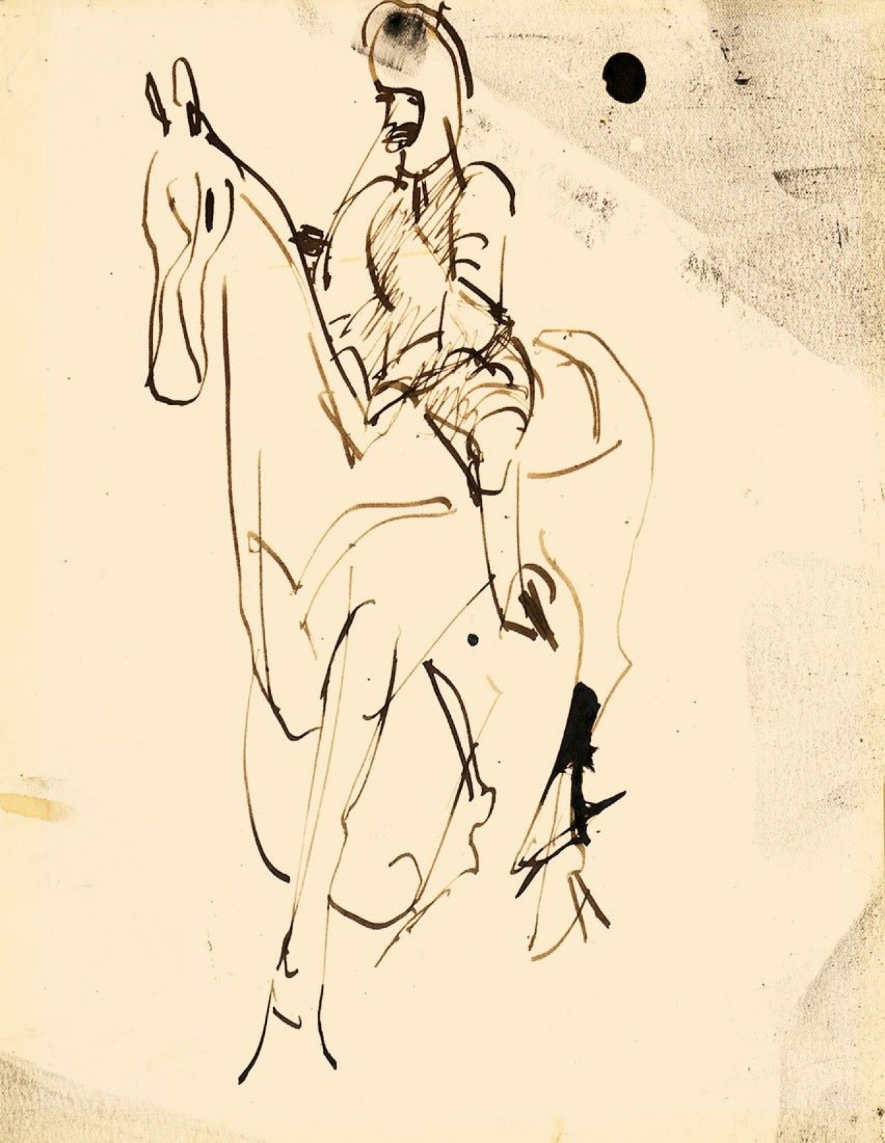 Auf diesem Bild ist das folgende Kunstwerk zu sehen: Ernst Ludwig Kirchner. Reiterin. Um 1930.