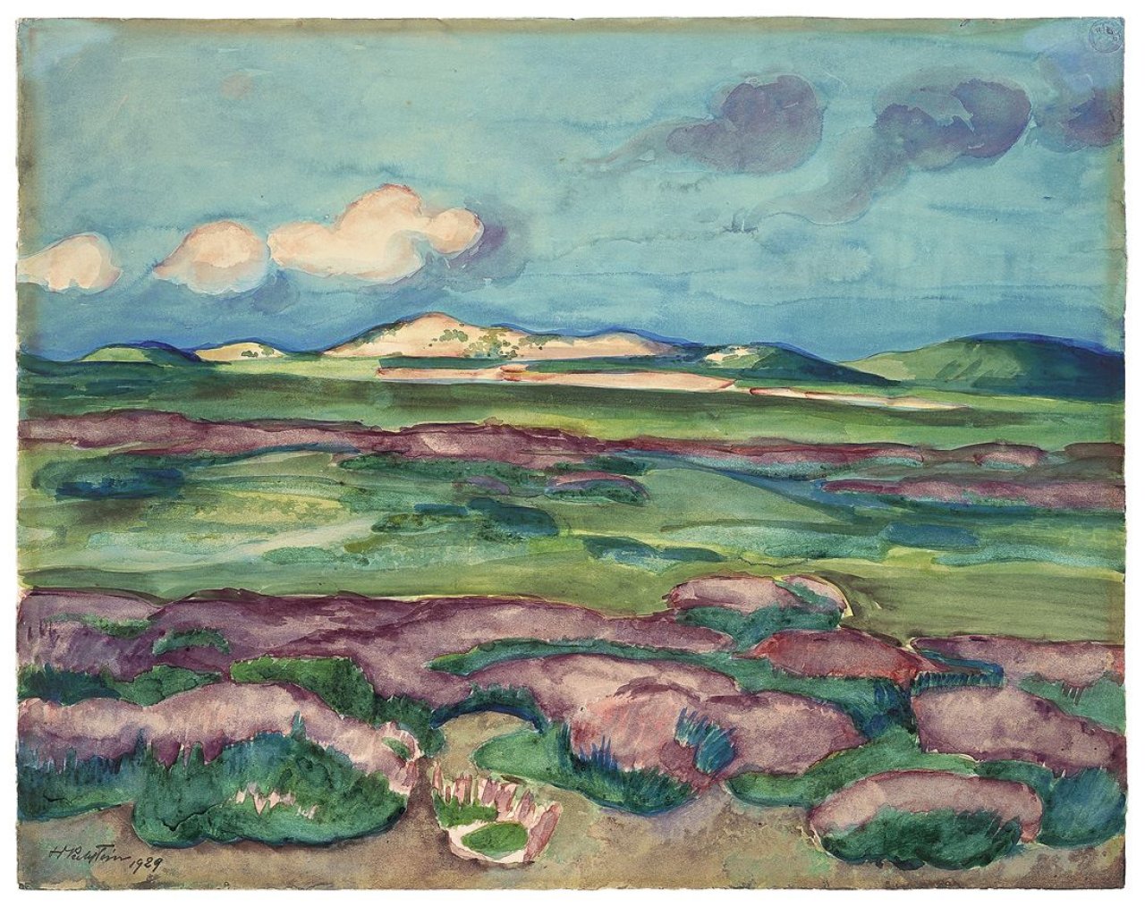 Auf diesem Bild ist das folgende Kunstwerk zu sehen: Max Pechstein. „Blick auf den Revekol“. 1929.