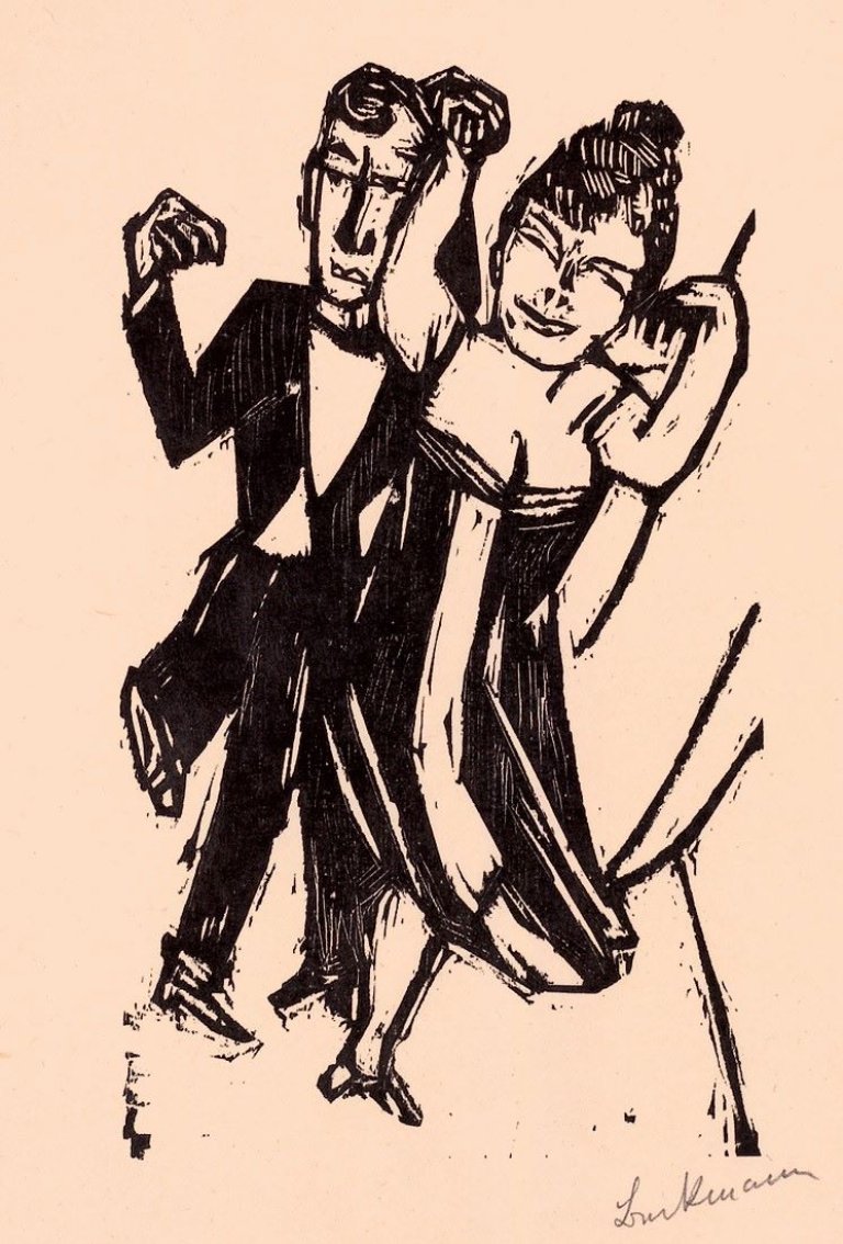 Auf diesem Bild ist das folgende Kunstwerk zu sehen: Max Beckmann. „Kleines tanzendes Paar“. 1923.
