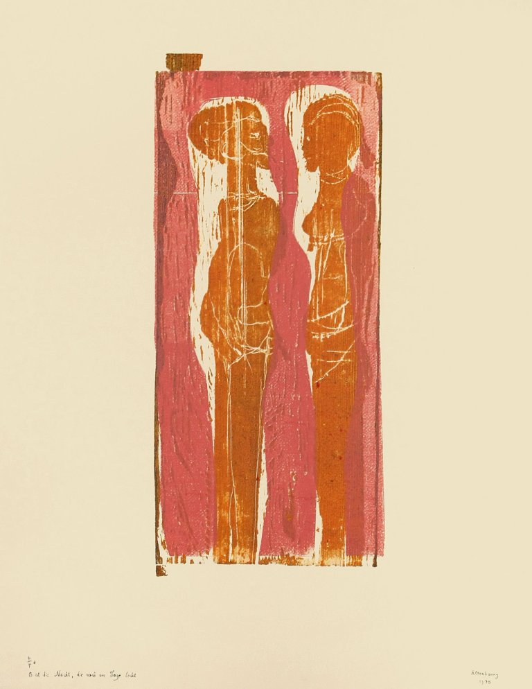 Auf diesem Bild ist das folgende Kunstwerk zu sehen: Gerhard Altenbourg. „Es ist die Nacht, die noch am Tage lockt“. 1975.