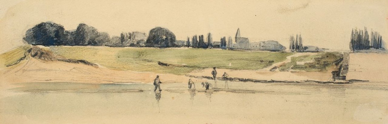 Auf diesem Bild ist das folgende Kunstwerk zu sehen: Carl Robert Kummer. Elblandschaft.