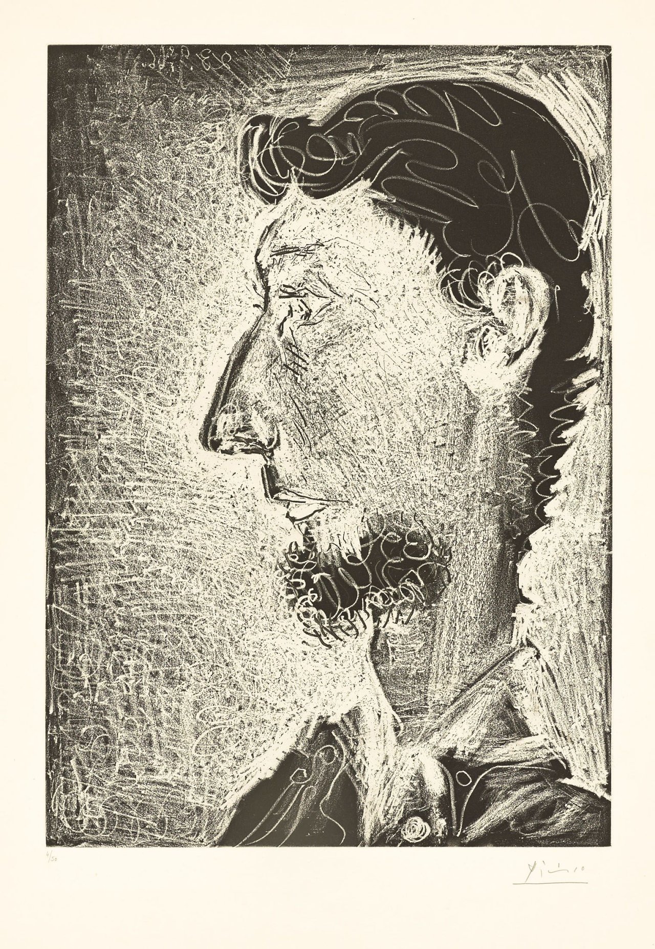 This picture shows the following artwork: Pablo Picasso. „Portrait de Piero Crommelynck II“. 1966.