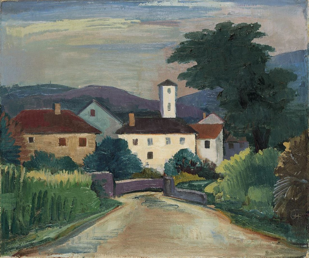 Auf diesem Bild ist das folgende Kunstwerk zu sehen: Karl Hofer. „Tessiner Landschaft“. Um 1925.