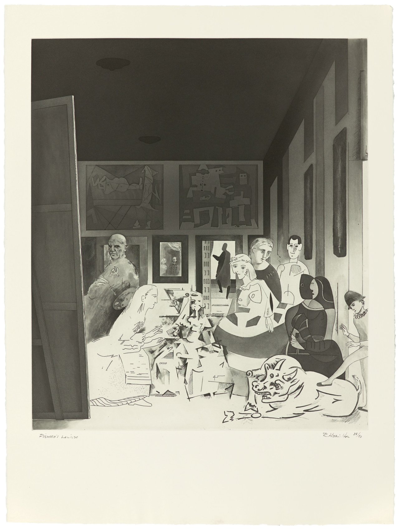 Auf diesem Bild ist das folgende Kunstwerk zu sehen: Richard Hamilton. „Picasso´s meninas“. 1973.