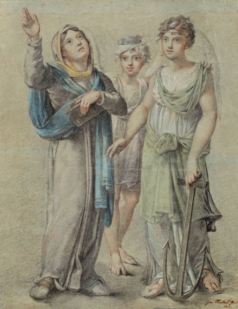 Auf diesem Bild ist das folgende Kunstwerk zu sehen: Gustav Friedrich Amalius Taubert. „Glaube, Liebe, Hoffnung!“. 1814.