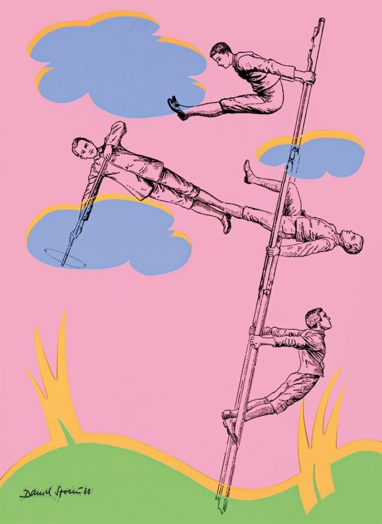 Auf diesem Bild ist das folgende Kunstwerk zu sehen: Daniel Spoerri. Aus: „Art Zanders 80“. 1980.