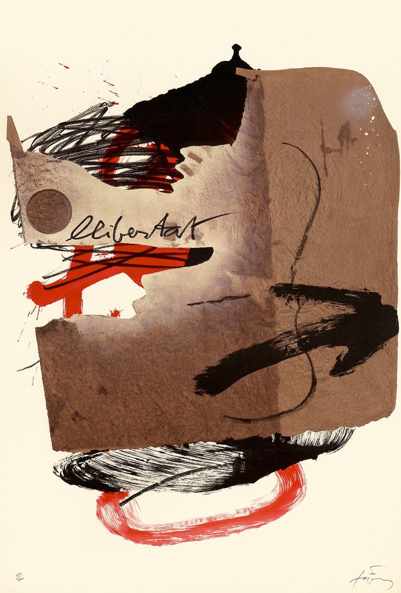 Auf diesem Bild ist das folgende Kunstwerk zu sehen: Antoni Tàpies. „Llibertat“. 1988.