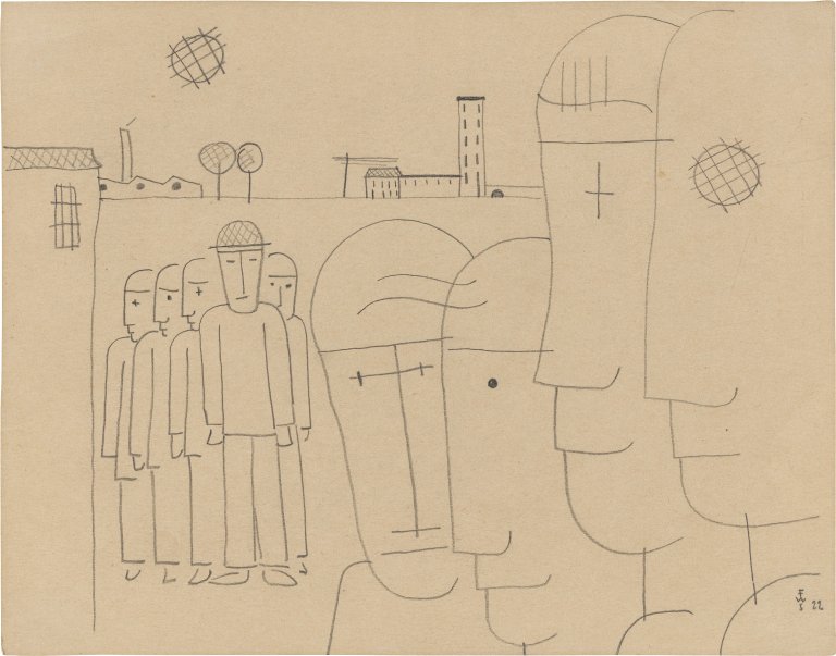 Auf diesem Bild ist das folgende Kunstwerk zu sehen: Franz Wilhelm Seiwert. „Zwei Gruppen“. 1922.