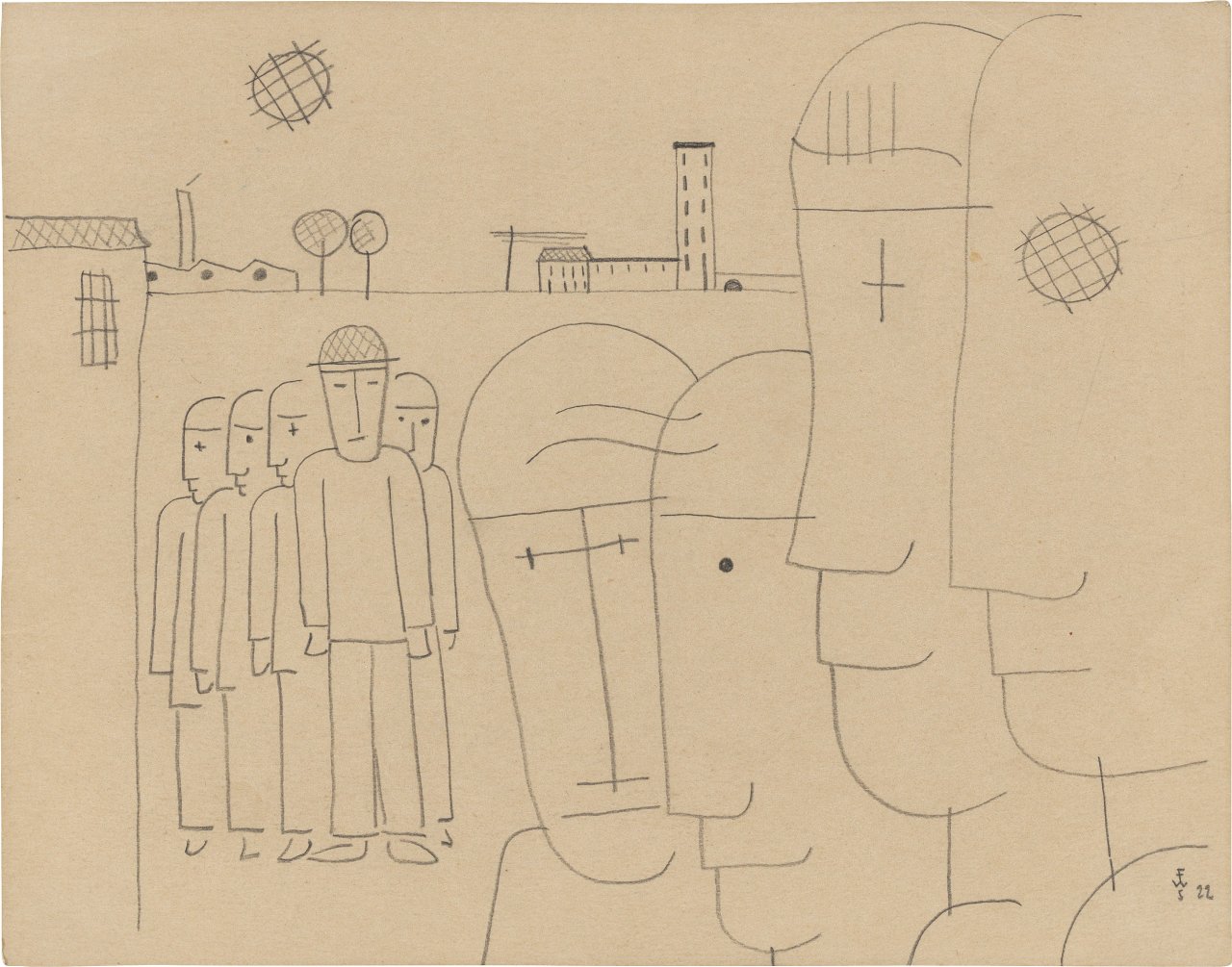 Auf diesem Bild ist das folgende Kunstwerk zu sehen: Franz Wilhelm Seiwert. „Zwei Gruppen“. 1922.