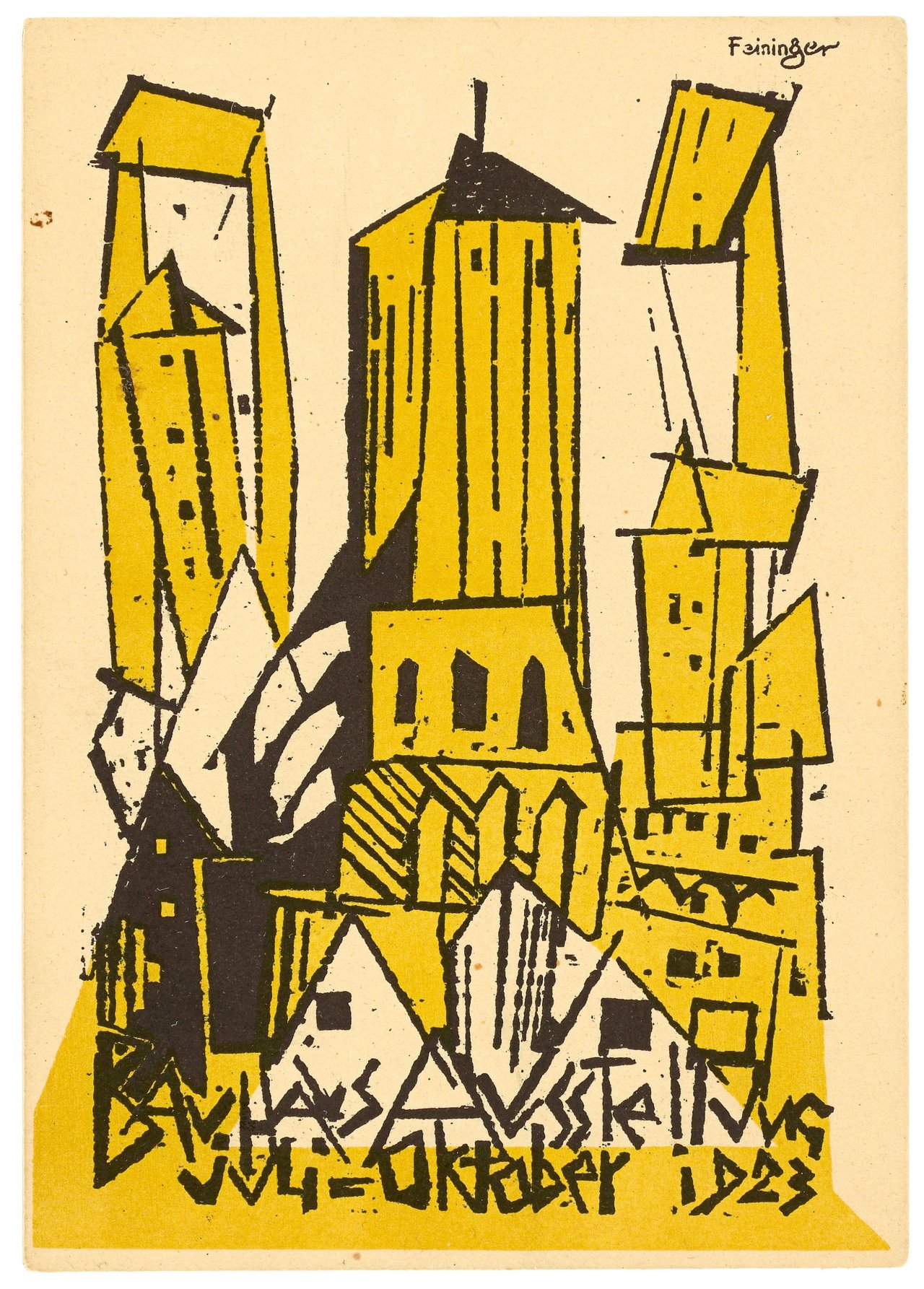This picture shows the following artwork: Lyonel Feininger. „Kirche“ – „Bauhaus-Ausstellung Juli – Oktober 1923“. 1923.