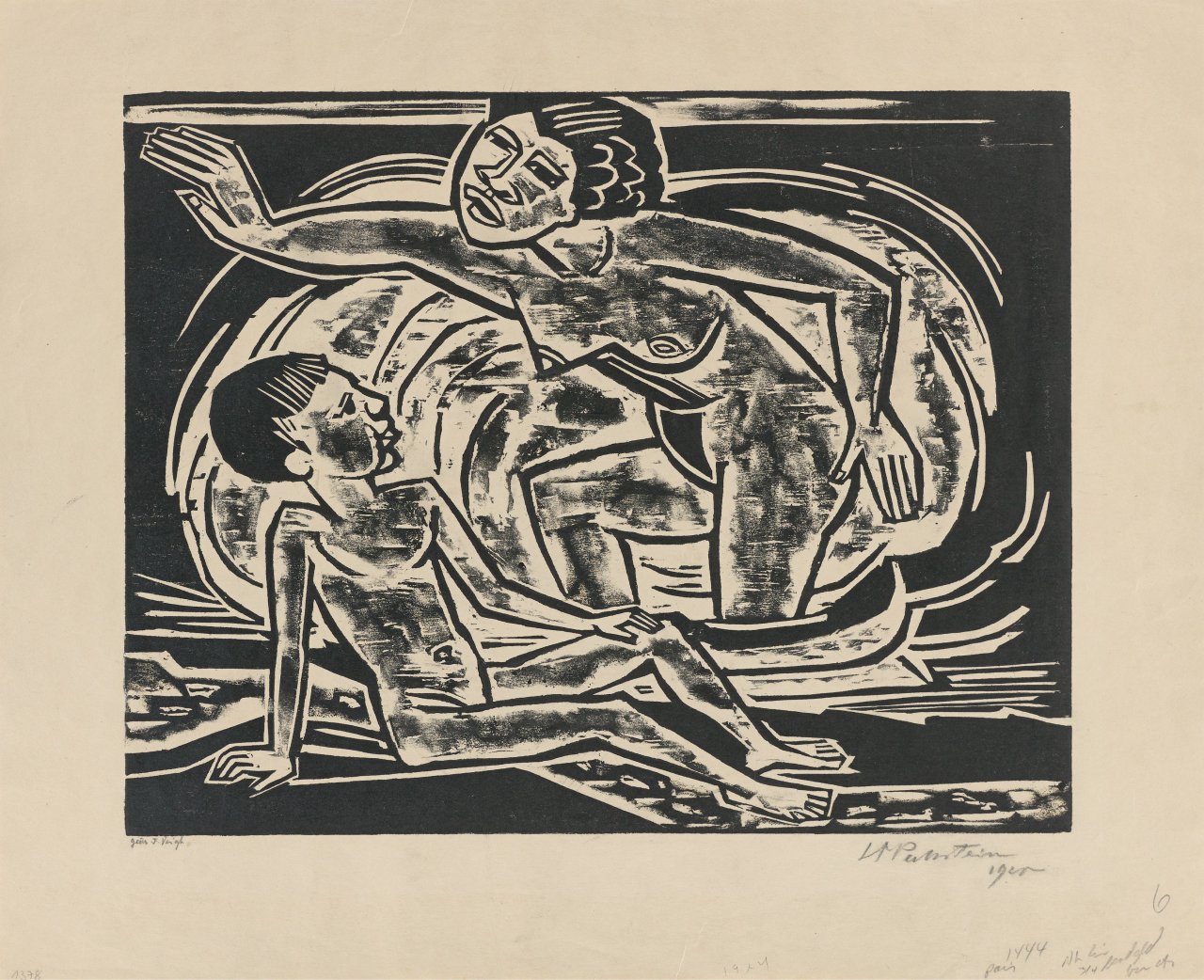 Auf diesem Bild ist das folgende Kunstwerk zu sehen: Max Pechstein. „Im Wasser“. 1920.