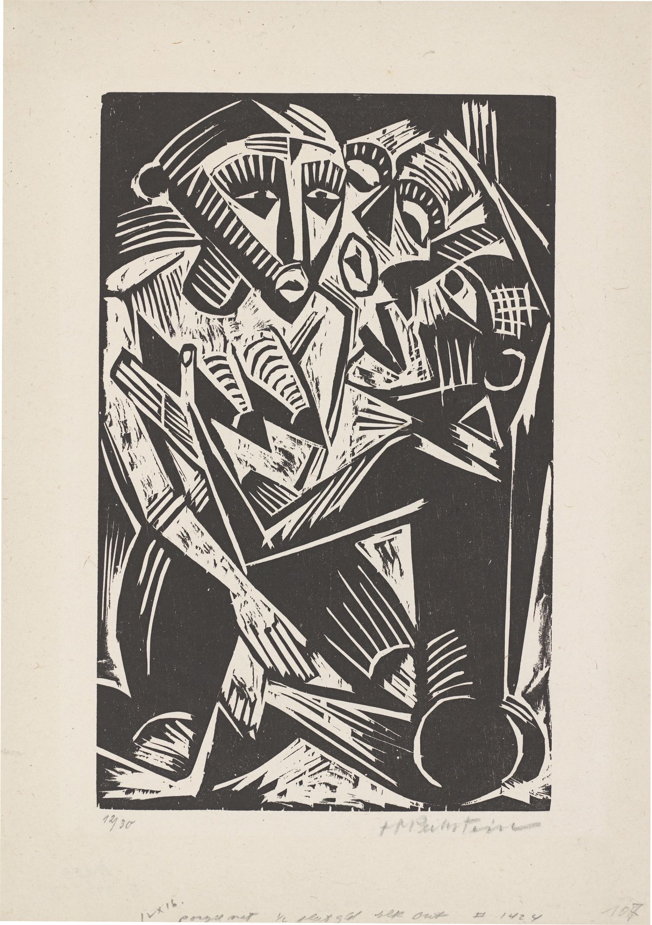 Auf diesem Bild ist das folgende Kunstwerk zu sehen: Max Pechstein. „Weib vom Manne begehrt“. 1919.