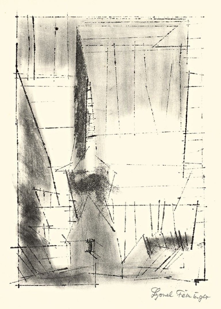 Auf diesem Bild ist das folgende Kunstwerk zu sehen: Lyonel Feininger. „Gelmeroda“. 1955.