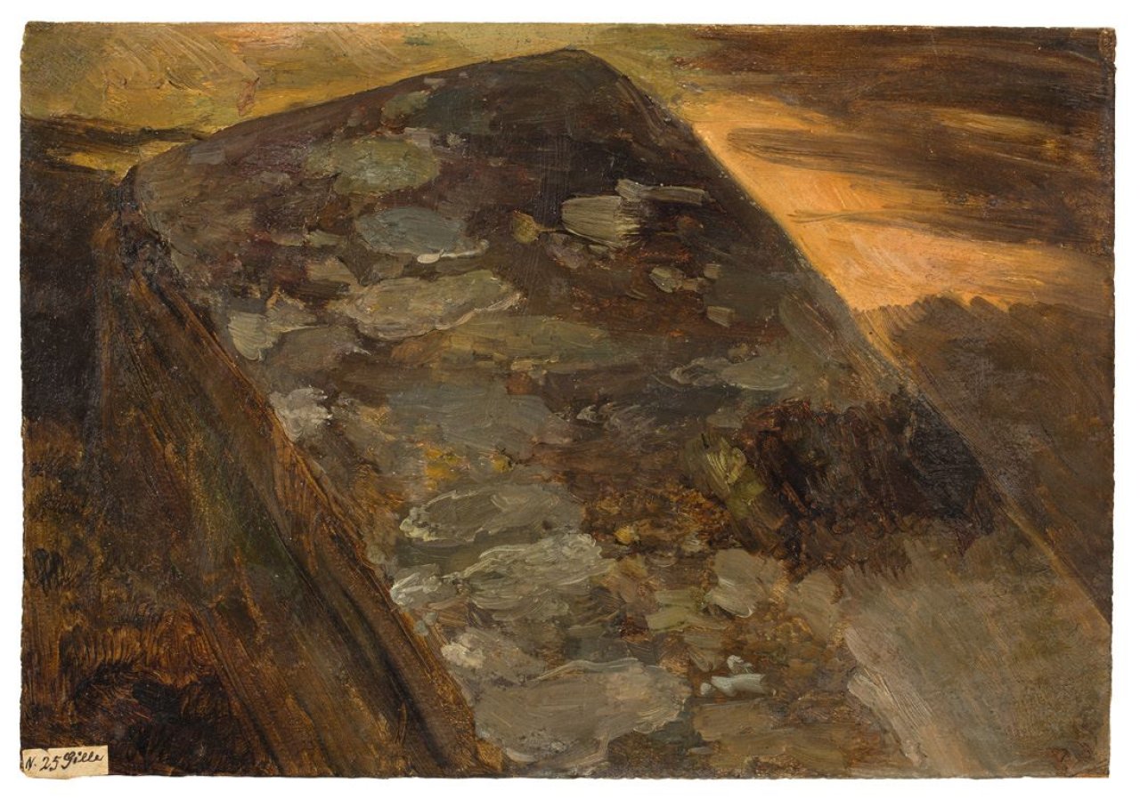 Auf diesem Bild ist das folgende Kunstwerk zu sehen: Christian Friedrich Gille. „Ansicht aus dem Plauenschen Grund“. Um 1860.