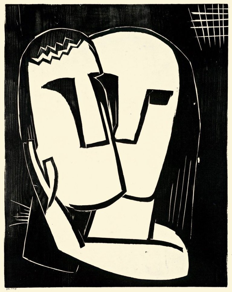 Auf diesem Bild ist das folgende Kunstwerk zu sehen: Karl Schmidt-Rottluff. „Liebespaar“. 1920.