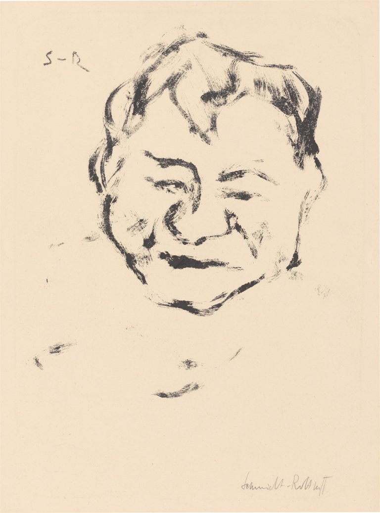 Auf diesem Bild ist das folgende Kunstwerk zu sehen: Karl Schmidt-Rottluff. „Bauernkopf“. 1908.