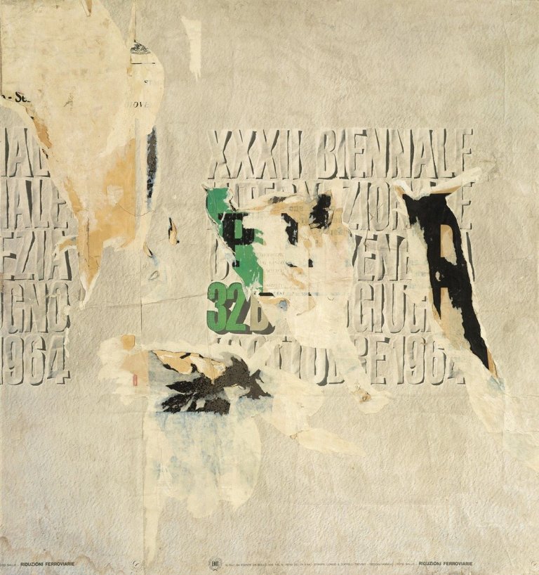 Auf diesem Bild ist das folgende Kunstwerk zu sehen: Raymond Hains. XXXII Biennale. 1964.