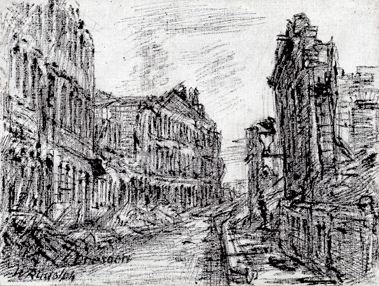 Auf diesem Bild ist das folgende Kunstwerk zu sehen: Wilhelm Rudolph. „Dresden“. Um 1946/47.