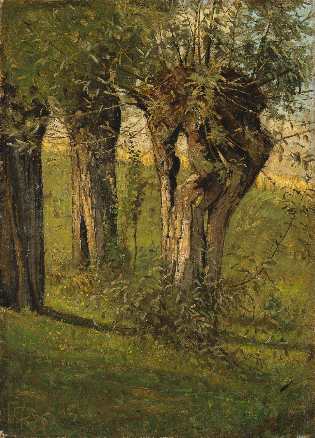 Auf diesem Bild ist das folgende Kunstwerk zu sehen: Christian Rohlfs. „Weiden in der Sonne“. 1878.