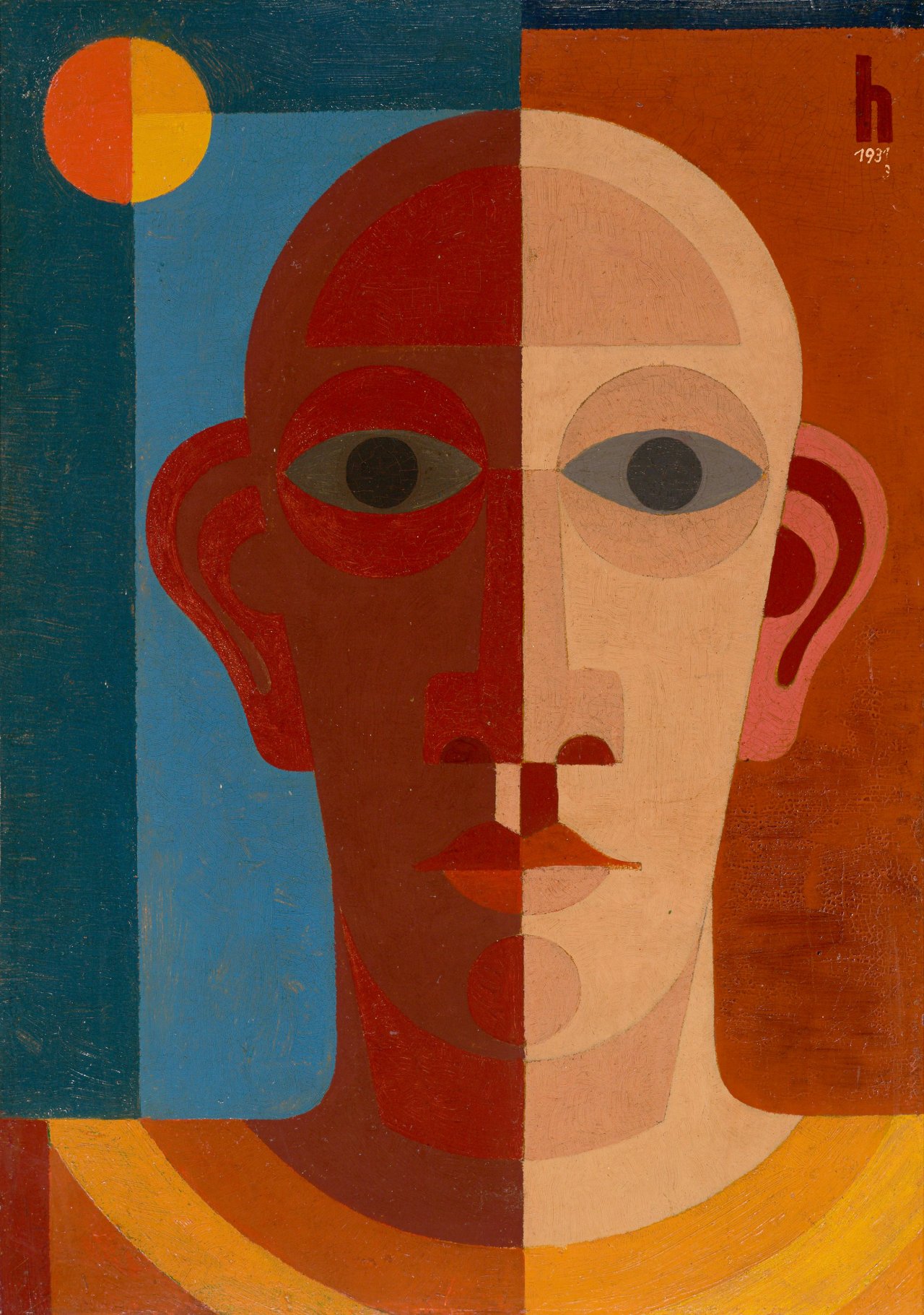 Auf diesem Bild ist das folgende Kunstwerk zu sehen: Heinrich Hoerle. „Selbstbildnis“. 1931.