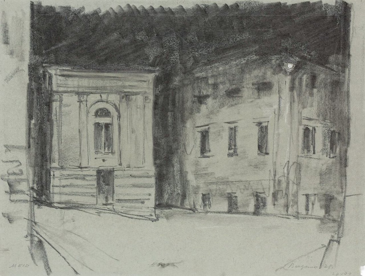 Auf diesem Bild ist das folgende Kunstwerk zu sehen: Hans Meid. „Bergamo“. 1928.
