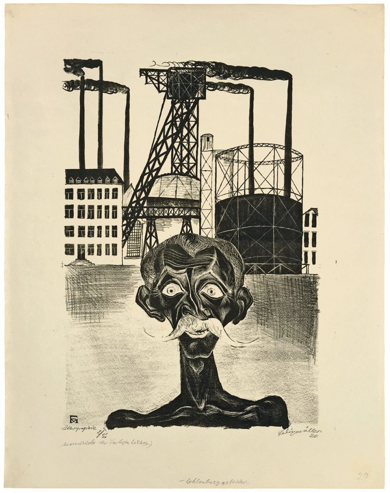 Auf diesem Bild ist das folgende Kunstwerk zu sehen: Conrad Felixmüller. „Kohlenbergarbeiter“. 1920.