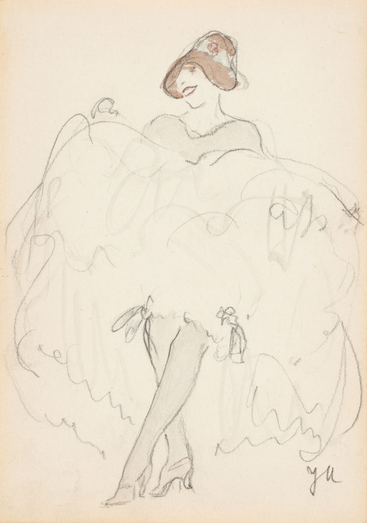 This picture shows the following artwork: Jeanne Mammen. Cancan Tänzerin. Circa 1927.