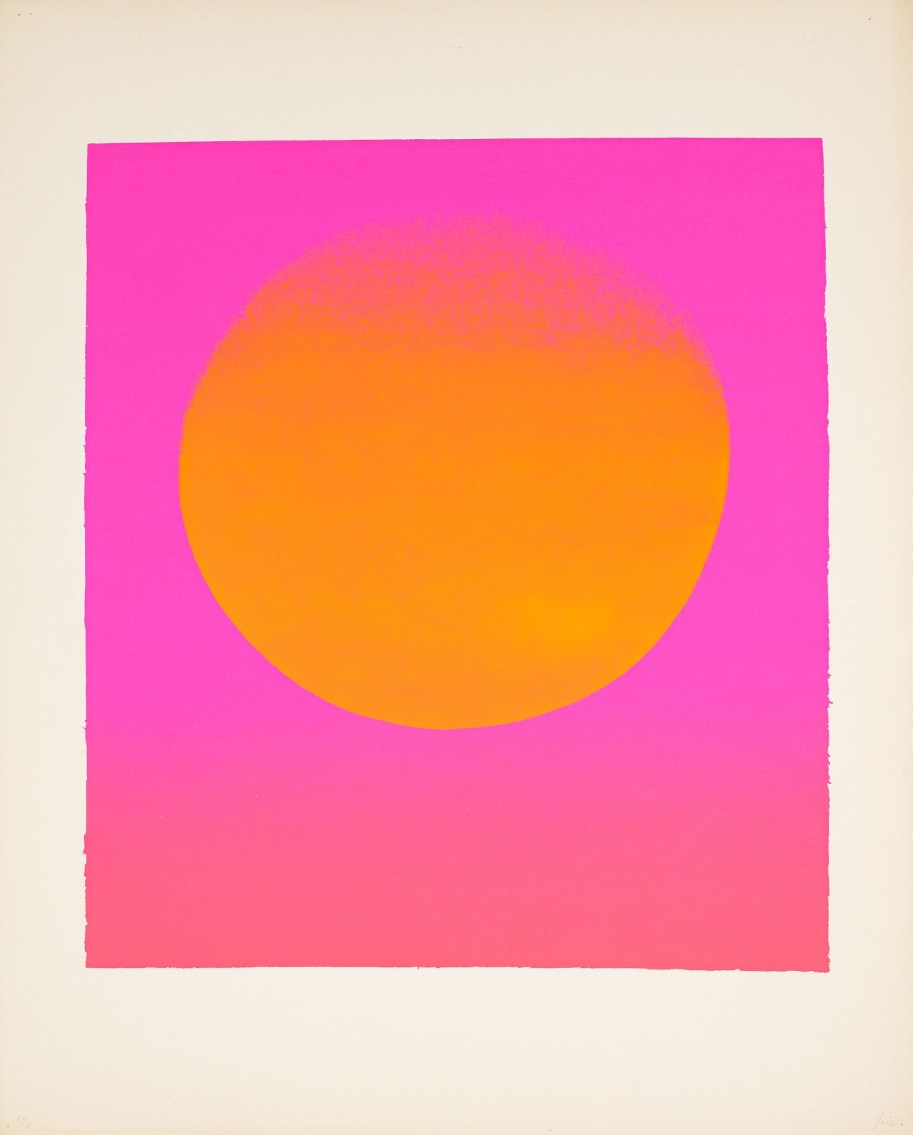 This picture shows the following artwork: Rupprecht Geiger. ”leuchtrot warm und kalt mit orange”. 1965.