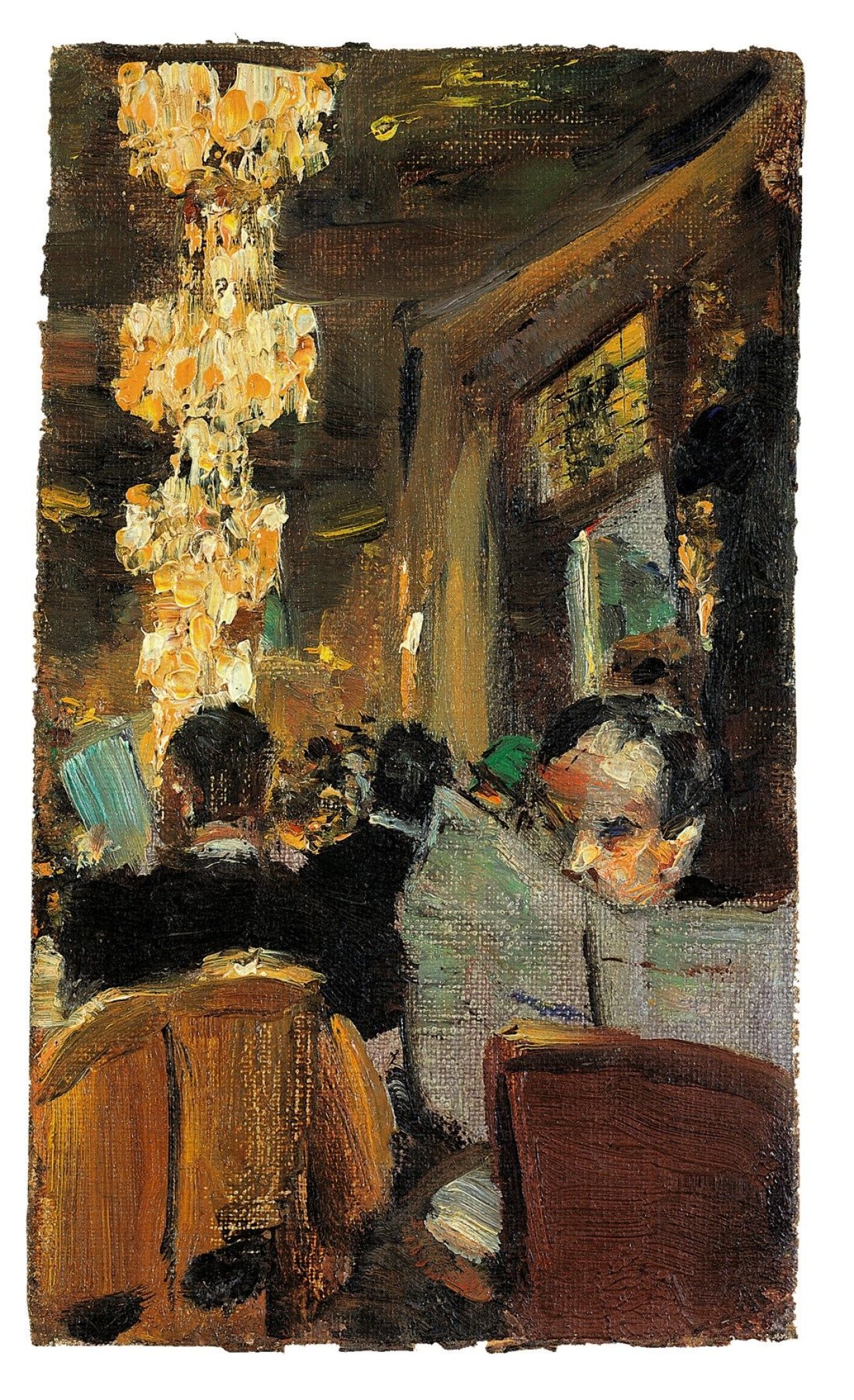 This picture shows the following artwork: Lesser Ury. „Zeitungsleser im Café“. 1920er Jahre.