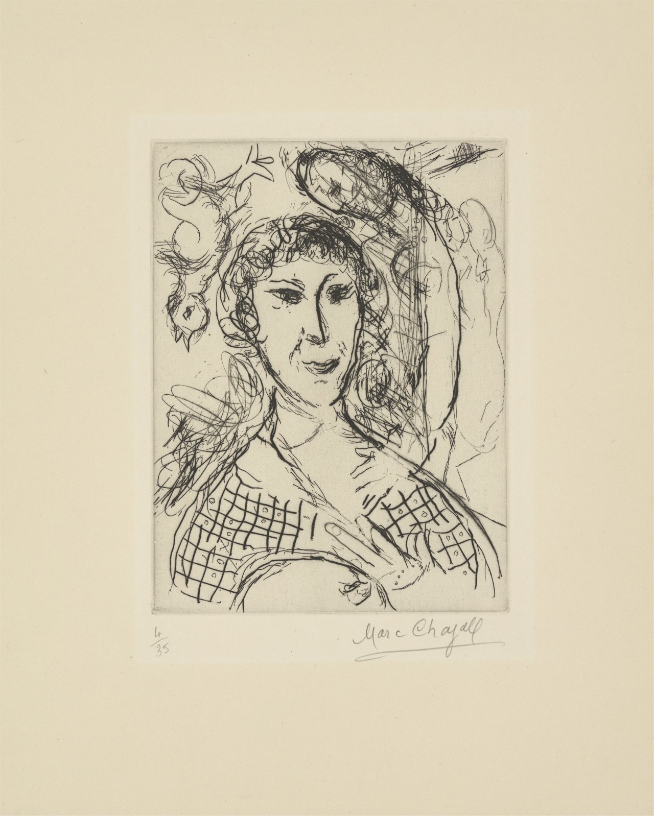 Auf diesem Bild ist das folgende Kunstwerk zu sehen: Marc Chagall. „Le portrait du peintre“. 1967.