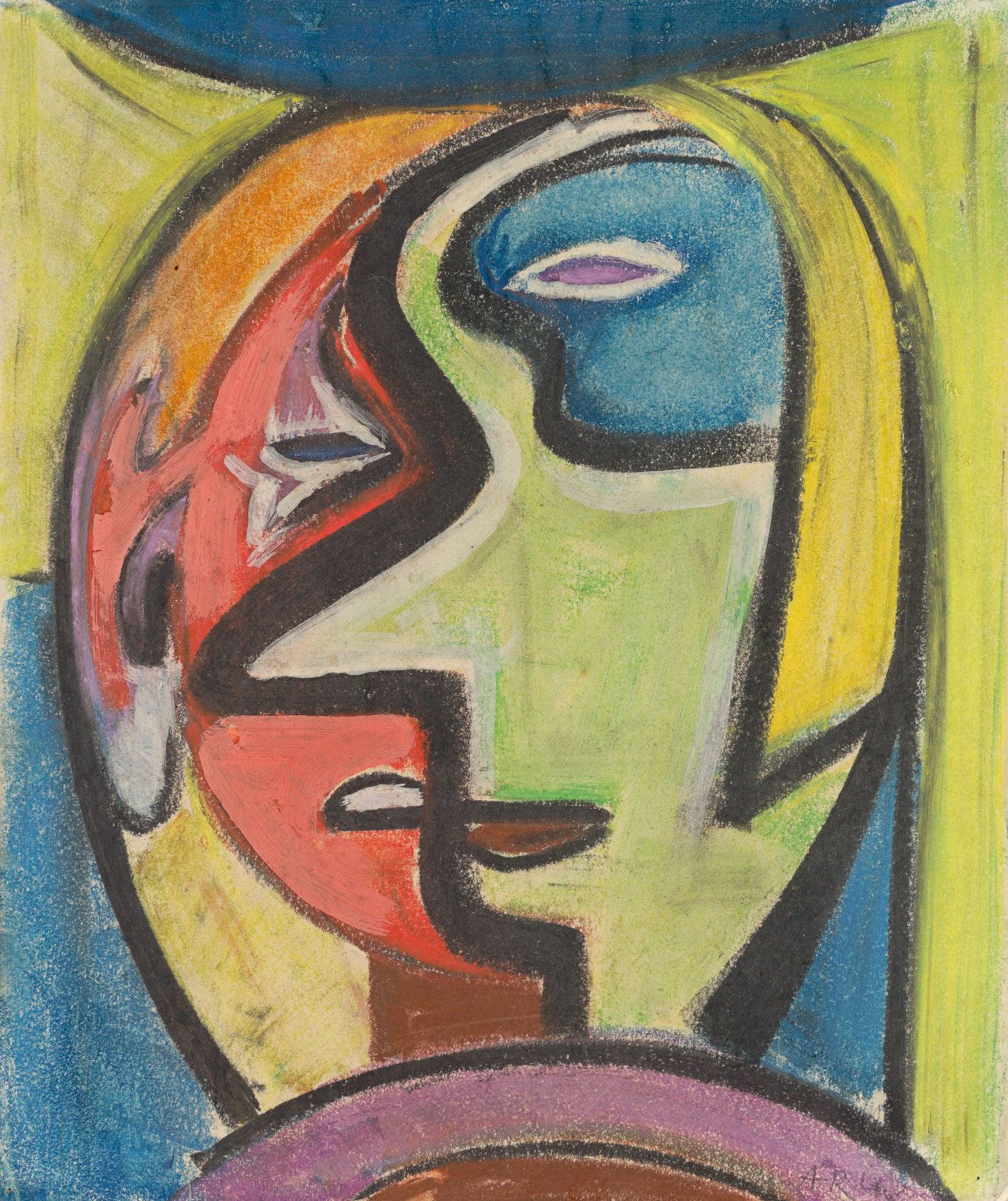 Auf diesem Bild ist das folgende Kunstwerk zu sehen: Anton Räderscheidt. Grüner Mann und rote Frau. 1943/45.