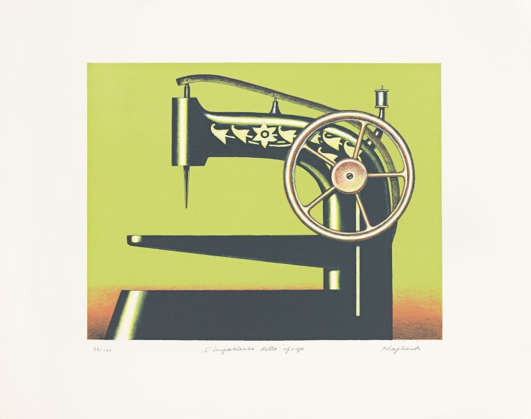 This picture shows the following artwork: Konrad Klapheck. „L'impazienza della sfinge“ (Die Ungeduld der Sphinx). 1998.