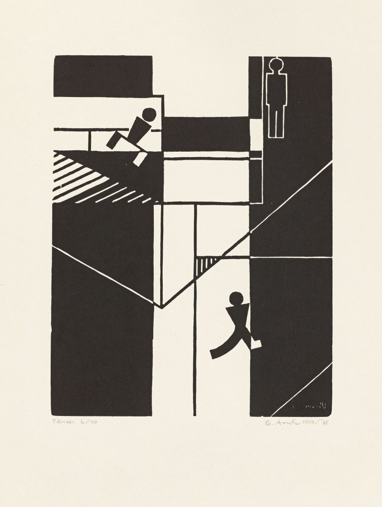 Auf diesem Bild ist das folgende Kunstwerk zu sehen: Gerd Arntz. „Tänzer“. 1924/1978.