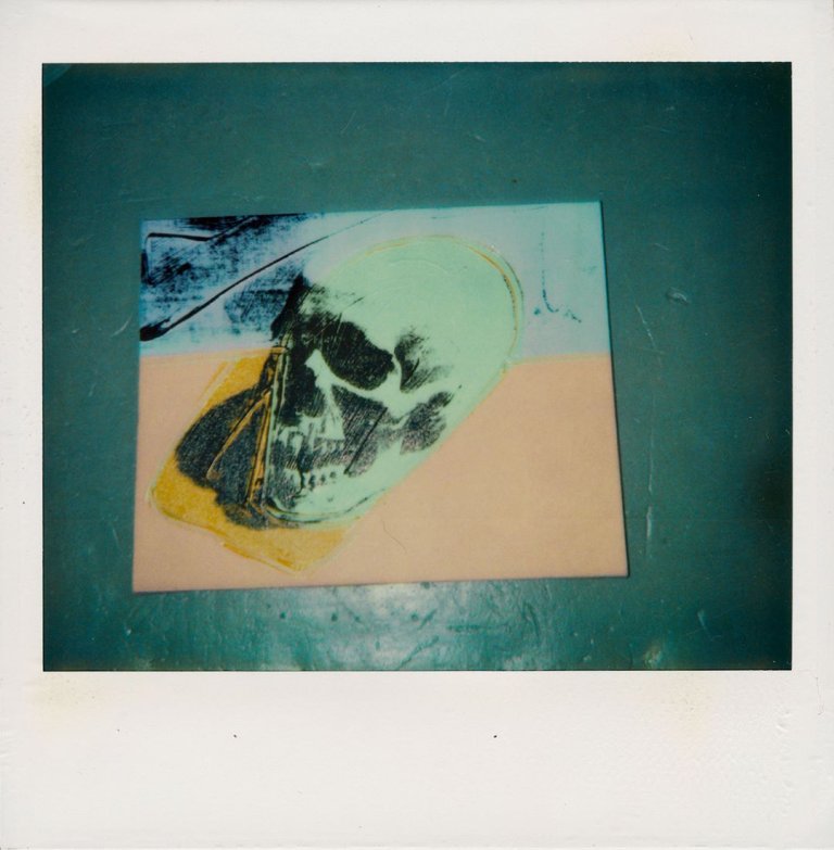 This picture shows the following artwork: Andy Warhol. Skull Polaroid. Circa 1976.