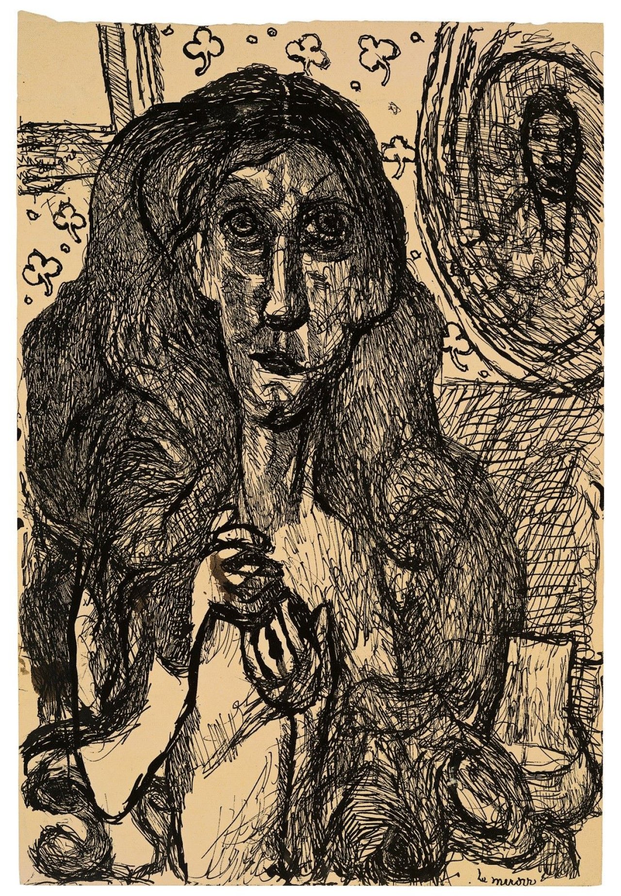 Auf diesem Bild ist das folgende Kunstwerk zu sehen: Louis Soutter. „Le miroir“. Um 1930/37.